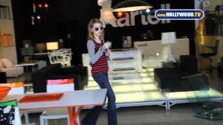 Celebrity Emma Roberts shopping in Hollywood. Profile