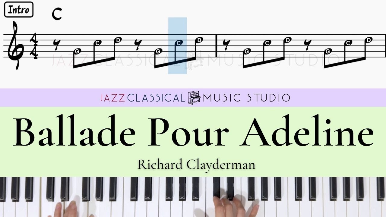 Ballade Pour Adeline - Richard Clayderman | Piano Tutorial (EASY) | WITH Music Sheet | JCMS