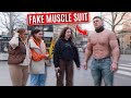 Fake muscle suit prank in public ft. Joe Fazer