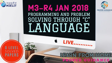 C Programming M3-R4  January 2018 Solved Question Paper(hindi) | O Level Solved Question Papers