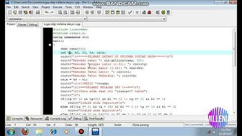 Tutorial cara membuat Dev C++. Millenia desya r - program zodiak - yuri rahmanto