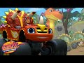 Crusher BLOCKS Blaze In A Race!| Dino Derby | Blaze and the Monster Machines