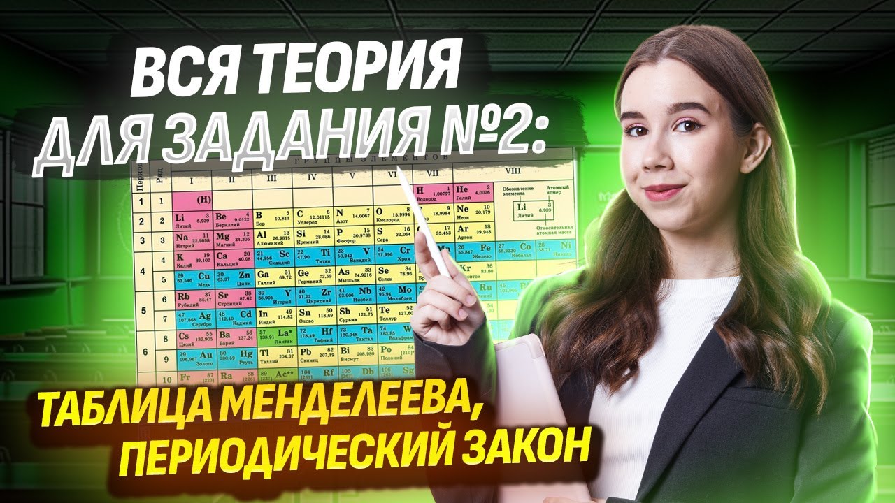 ВСЯ ТЕОРИЯ для задания 2 ЕГЭ по Химии: Таблица Менделеева, периодический закон I Умскул