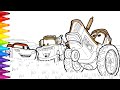 Tractor Tipping with Lightning McQueen and Mater . CARS Drawing and Coloring Pages | Tim Tim TV