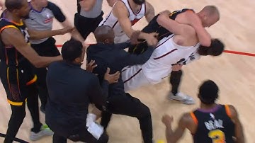 Steven Adams and Mason Plumlee wrestle each other to ground and both get ejected 😳