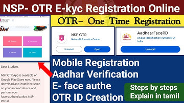 NSP OTR Registration online tamil | E KYC One Time Registration (OTR) | How to create ort in nsp