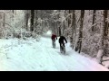 Mountainbike vtt profondeville  with lots of snow