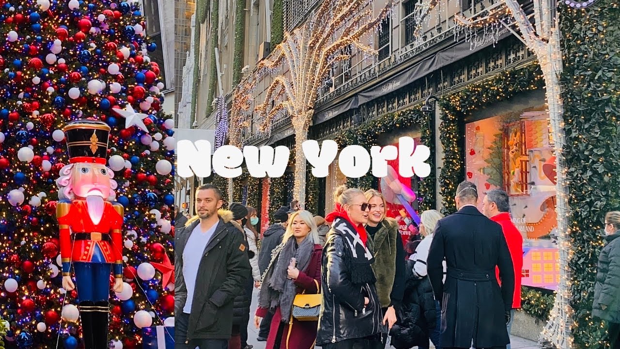 🇺🇸🎄New York Christmas Walk - Fifth Avenue to Rockefeller Center