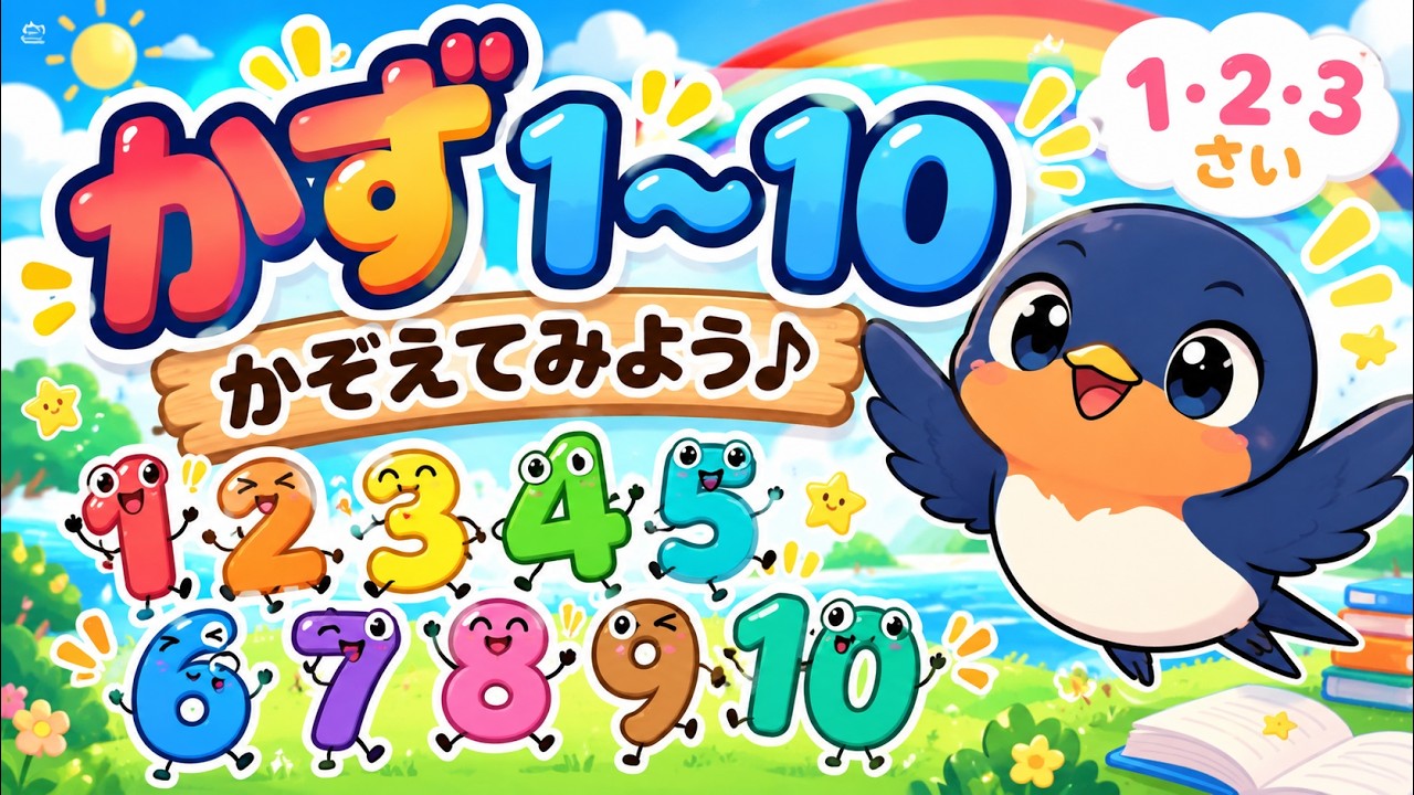 かず 1から10 かぞえてみよう - YouTube