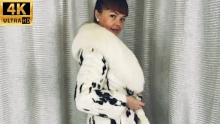 Fur coat mink with BIG white collar fluffy | FursBerry fur lover fur video | SALE 2021