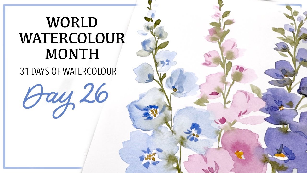 Delicate Delphiniums - Day 26 (31 Days of Watercolour Practice)