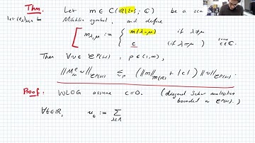 Banach-valued Analysis, Lecture 24 part 1: Schur multipliers with Mikhlin symbols