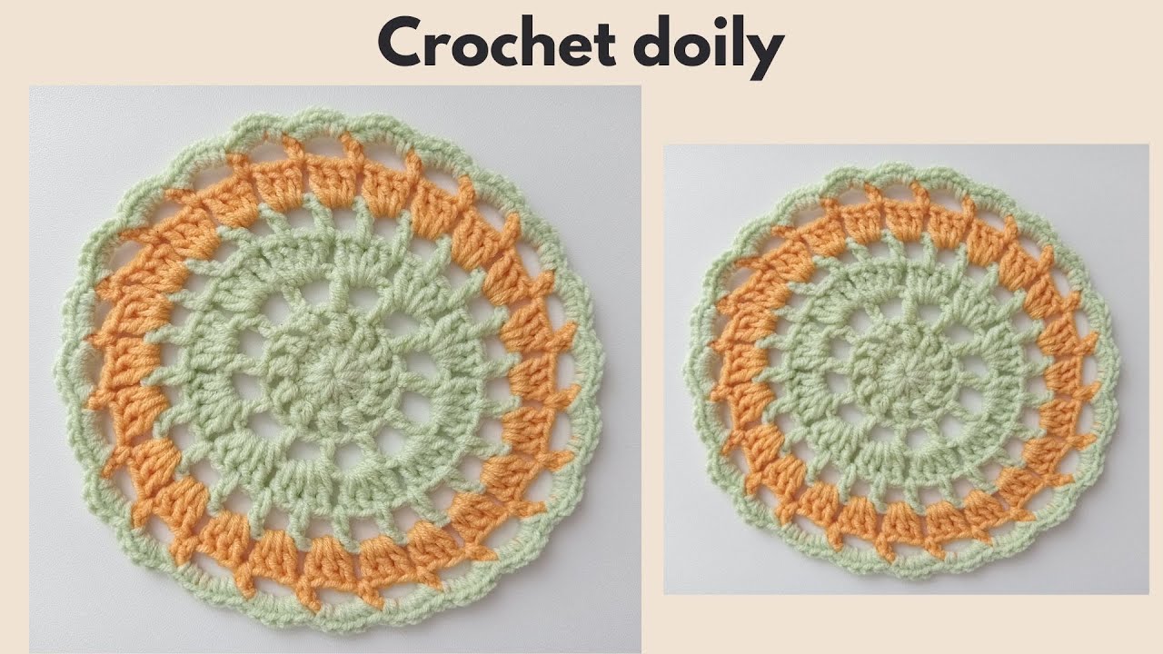 Crochet a two-color doily with me