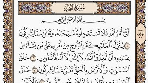 سورة النحل مكتوبة بصوت الشيخ صلاح بو خاطر