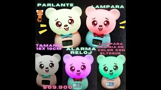 Lámpara, parlante, reloj, alarma  de Silicona suave multicolor screenshot 5