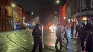 Clashes at scene after Dublin stabbing | AFP image