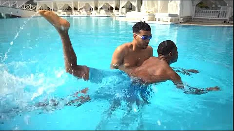 Niko Omilana Teaches King Kenny How To Swim