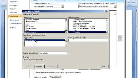Como criar tecla de atalho Word?