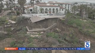 Hillside collapses under historic Casa Romantica in San Clemente Station Image