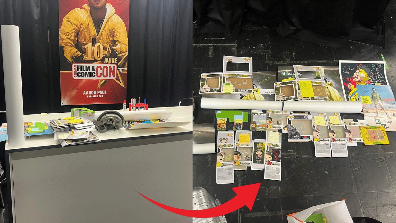 I GOT 21 ITEMS SIGNED BY AARON PAUL AT COMIC CON!