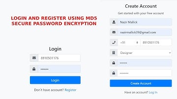 Login and register with secure md5 password encryption using PHP