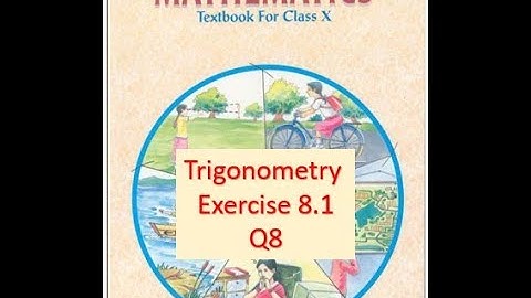 CBSE  Class 10 Trigonometry exercise chapter 8.1  Q8 NCERT