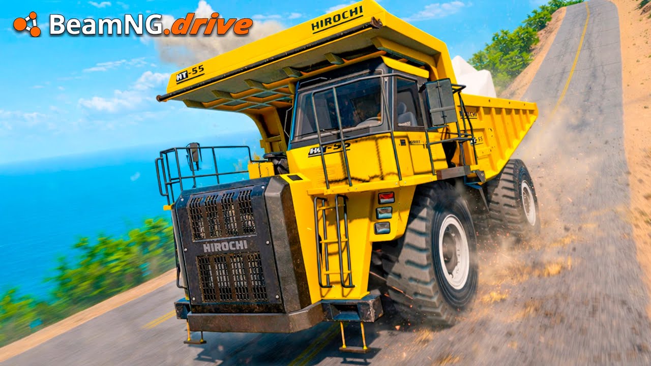 ¡Volquetas SIN FRENOS A GRAN VELOCIDAD en BAJADAS EXTREMAS! | BeamNG.drive