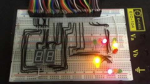 2 - 十字路口的紅綠燈[兩個七段顯示器](加分題)