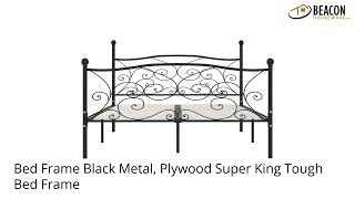 Bed Frame Black Metal Plywood Super King Tough Bed Frame