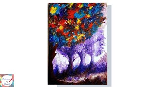 easy painting forest canvas abstract