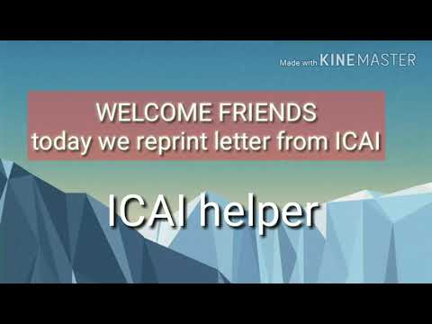 How to reprint letter from ICAI