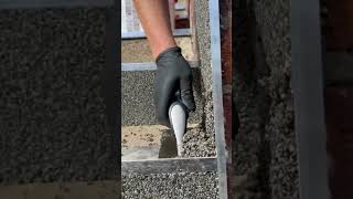 installation and leveling of sand powder on the terrace stairs of the house #contruction #stairs