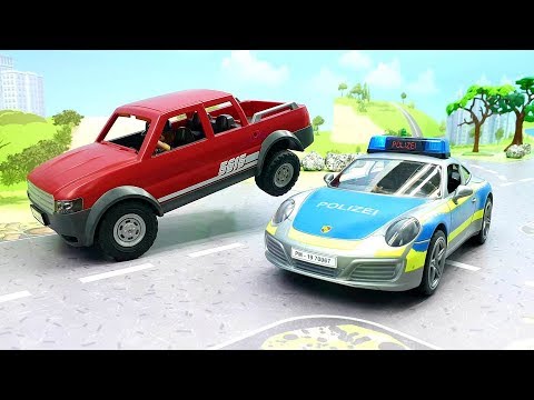 Мультики для детей - Новые мультики с игрушками Плеймобил - полицейская машинка и пикап - Сон!