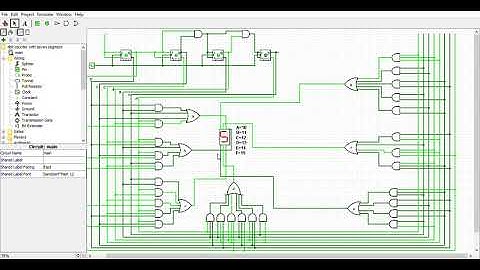 Asynchronous 4-bit Binary Up Counter wtih Seven Segment(from 0 to 15) in Logisim