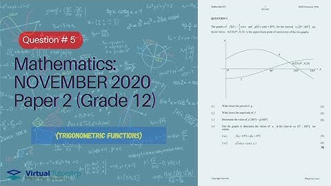 TRIGONOMETRIC FUNCTIONS | NOVEMBER 2020: MATHEMATICS Paper 2 Question 6 (Grade 12)