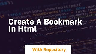 Create a bookmark in html