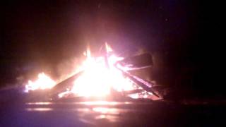 Huge bonfire explosion