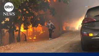 Fast-moving brush fire forces evacuations as it spreads through Southern California