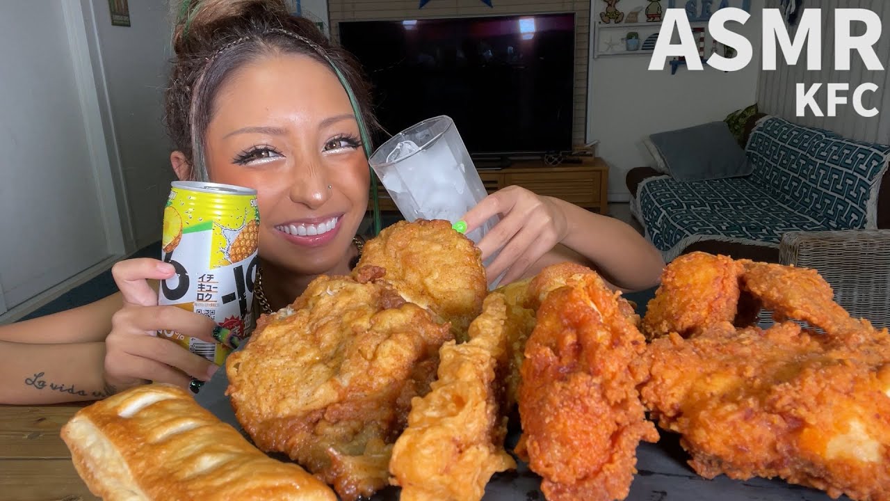 【ASMR】KFCレッドホットチキンの激辛ソースが辛すぎて大変なことに…💦