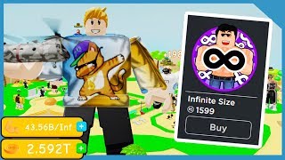 Buying The Infinite Size Gamepass in Roblox Lifting Simulator