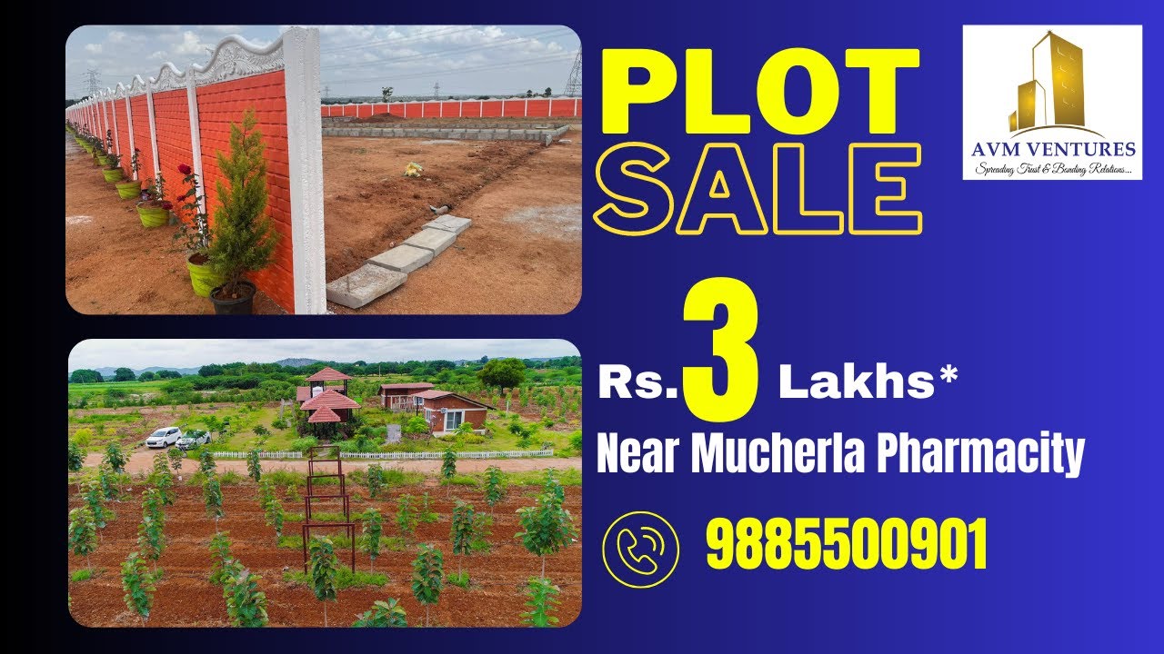 Plots for sale Rs.3Lakhs Near Mucherla Pharmacity. For Queries 📞