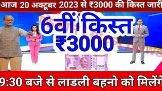 लाड़ली बहना योजना 6 किस्त 9:00 बजे से ladlibahanayojana mpnews shivrajsinghchouhan modi aajtak