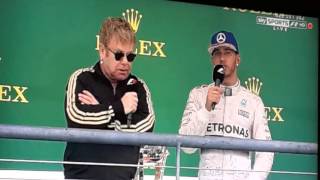 Sir Elton John Interview F1 winners 2015 in Texas