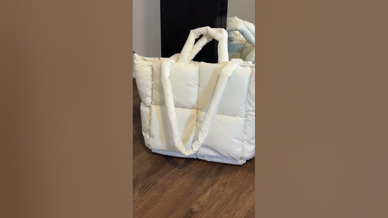elia quilted puffer tote bag
