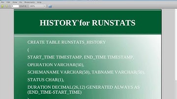 DB2-Tips n Tricks - Part 1 - History, Time taken, Performance for RUNSTATS