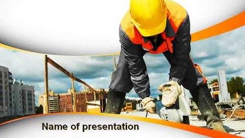 Builder On Construction Site Portrait PowerPoint Template by PoweredTemplate.com
