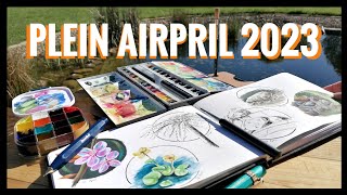Jeden Tag draußen malen? 😵 Plein Airpril 2023 - Aquarell, Gouache und Tinte im Skizzenbuch