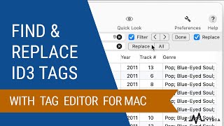 Find & Replace tags for MP3 and other audio files on Mac with Tag Editor by Amvidia screenshot 2