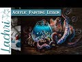 Acrylic Painting Lesson - Paint an octopus & orcas - Lachri