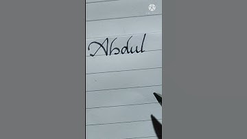 Abdul - name in amazing calligraphy style | cursive handwriting practice | #shorts #handwriting